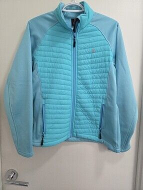 Ladies Light Aqua Quilted Hybrid Jacket - M